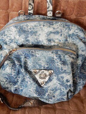 Guess denim  backpack/purse combo